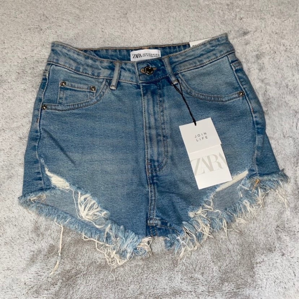 Zara high waisted denim shorts